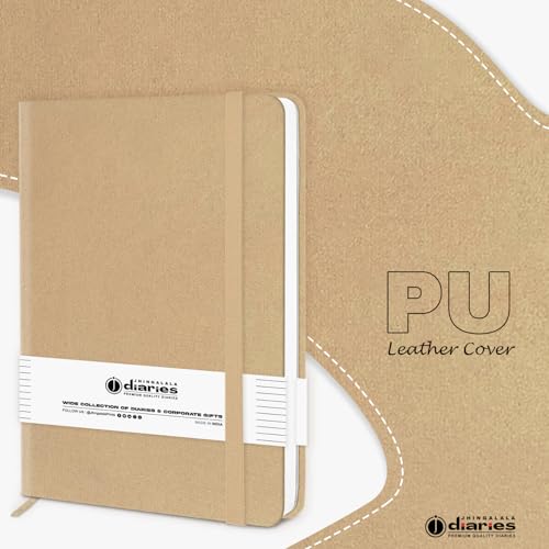 Image of Jhingalala Diaries - Hardbound Leather Cover Pocket Size Corporate Executive Diary Notebook I Pocket Diary For Men and Women I A6 Size I 80gsm Paper I 192 Ruled Pages (Golden)