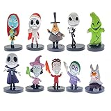 10 PCS Jack Skeleton Action Figure Nightmare Before Christmas Cake Topper Toys Set