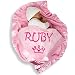 Custom Catch Princess Baby Blanket for Girls - Toddler Girl Crib Bedding, Receiving Blankets (Pink, Blue: 1 Text Line)