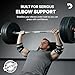 DMoose Fitness Elbow Wraps for Weightlifting (Pair) - 40'' Adjustable Elbow Strap for Gym Workout & Bench Press, Compression Elbow Wraps for Tendonitis & Joint Support, Elbow Sleeve (White Stripes)