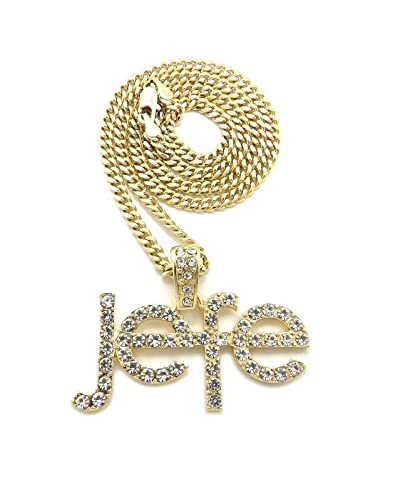 Iced Gold Silver Plated Boss Jefe Pendant & 18