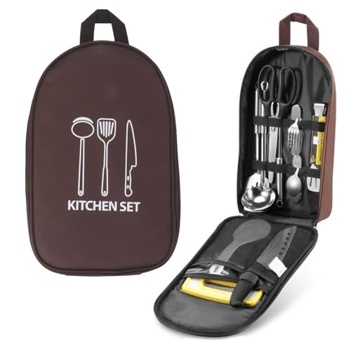 1 Stück Bestecktasche Camping,2-Wege-Reißverschluss,Eingebautes Netzfach, Aufbewahrungsbox für Picknick-Utensilien,Geeignet für die Aufbewahrung...