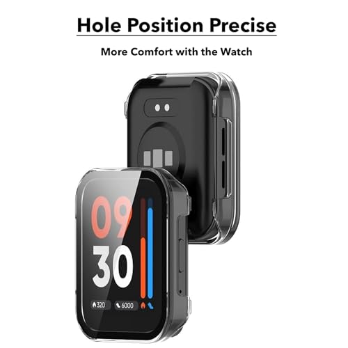 Image of Removable Screen Protector Watch Case Cover Compatible with Amazfit | Realme | Redmi Anti Scratch 360 Full Bumper Cover Shockproof Cases for Men and Women (Realme Watch 3 (Transparent))
