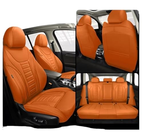 Pbqenxb Funda Asiento Coche Ajuste Universal Fundas para Asientos De Coche para Benz W203, W204, W205, W211, W212, Cla, Gle, W245, Gla, Glc, Glb(5Pcs-Orange)