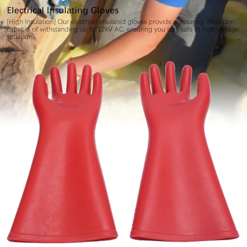 Guantes con aislamiento eléctrico de goma con protección anticorte para electricistas 4