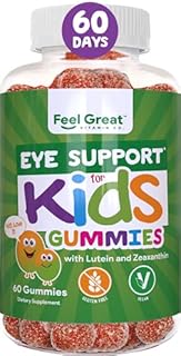Eye Vitamin Gummies for Kids by Feel Great Vitamin Co. | Eye Care Gummy with Zeaxanthin & Lutein | Made with Fruit Pectin for Eye Health | No Corn Syrup & No Gelatin | Vegan | 60 Day Supply