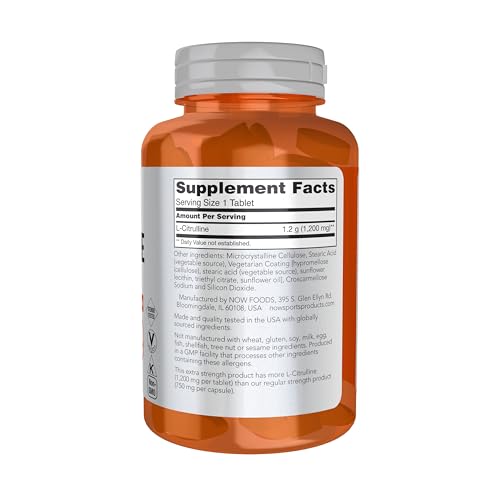 Image of NOW Foods Sports Nutrition, L-Citrulline, Extra Strength 1,200 mg, Amino Acid, 120 Tablets