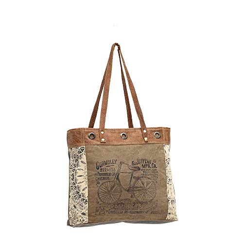 Myra Bag Bolso western para mujer de lona y cuero genuino miniatura 3