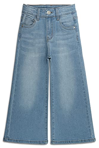 KIDSCOOL SPACE Girls Flare Jeans,Little Big Girl High Stretch Wide Leg Denim Pants