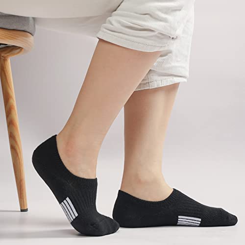 Image of No Show Socks Womens Cushioned Low Cut Invisible Footies for Running Athletic Gym Ankle Socks 6 Pairs