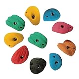 Yiju 10Pcs Rock Climbing Holds Wall Holds Play Portable Climbing Rock Wall Grips for Outdoor Playground Course Training Tree House, withoutBackNailScrew