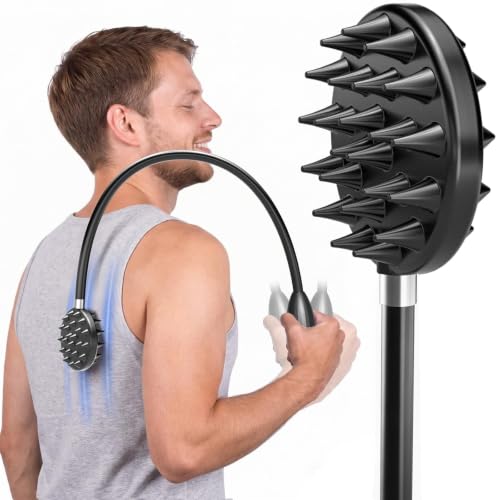 TUKUOS Curved Back Scratcher Gifts for Men U-Shaped 29.6 Extendable Backscratcher for Hard-to-Reach Spots Bendable Long Handle Stocking Stuffers for Men Dad Husband Men Women Adults