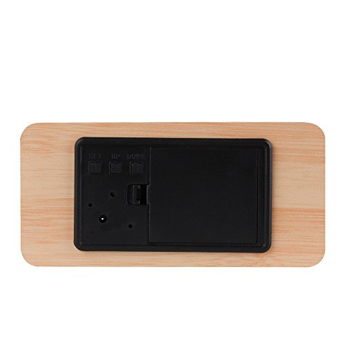 Baldr Wooden Digital Alarm Clock, Bamboo Wood Red Light, 5.9”L * 1.57”W * 2.76”H #TOP3