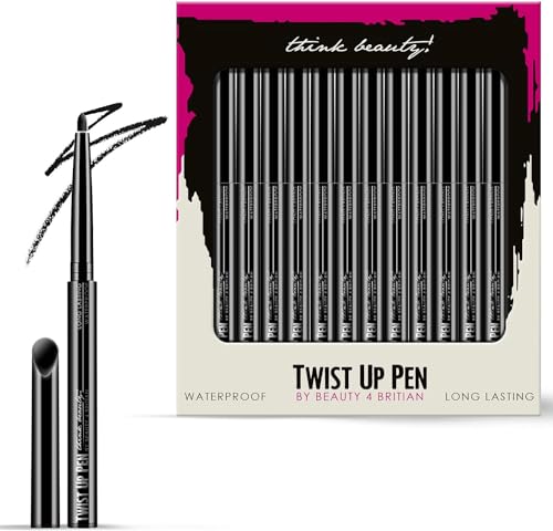 24 x BLACK EYELINER TWIST-UP PENS WATERPROOF WHOLESALE JOB LOT UK