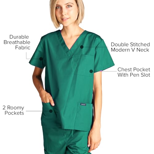 Image of Dagacci Scrubs Medical Uniform Women and Man Scrubs Set Medical Scrubs Top and Pants
