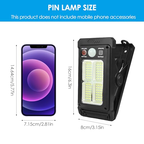 Clip On Solar Lights - Solar Lights Outdoor, LED Smart Sensor Security Light 3 Modes Waterproof Solar Flood Light Portable Security Lighting for Umbrella Garden Yard Fence Gate Patio - Image 6