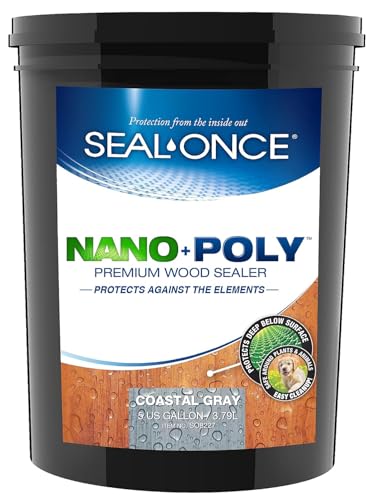 Image of Seal-Once Nano+Poly Wood Sealer and Waterproofer, Coastal Gray, 5 Gallon