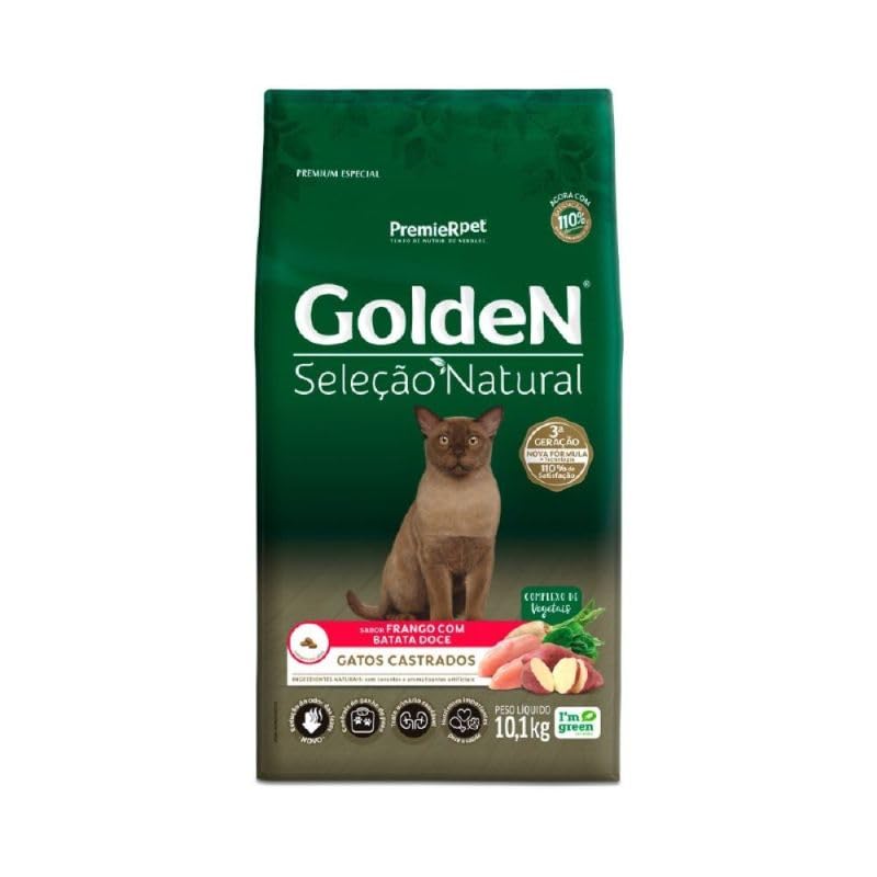 Ração Golden Seleção Natural Gatos Castrado Adultos Batata Doce 1...