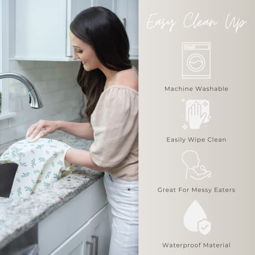 Little Keegs Long Sleeve Baby Bibs - Toddler Art Smock Feeding Baby Apron Eating Shirt Waterproof Wearable Full Sleeved Bib3