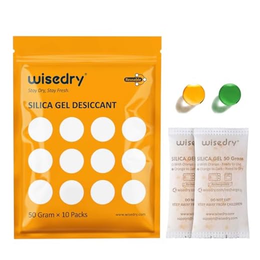 wisedry 50 Gramm [10 Packungen] Silicagel Beutel Kieselgel Mikrowelle Regenerierbar Sie Trockenmittel Beutel mit indikator für Schrankwaffensafes Badezimmer Lebensmittelqualität