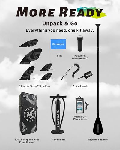 Image of iTAOSTAR Lead 12' x 35 inch /11' x 33 inch Stand Up Paddle Board, Inflatable SUP Board with 5 Fins Stable Design fo Youth, All Skill Levels, Lakes, Oceans