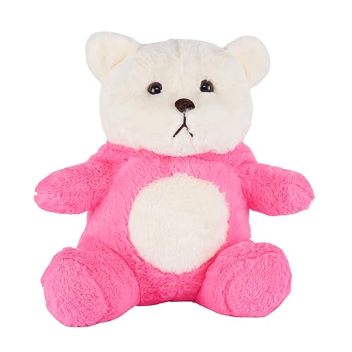 Image of Hooded Teddy Bear Plush Toy | Soft & Cute Stuffed Animal Toy for Hugging for Kids & Loved Ones - Dark Pink 45cm