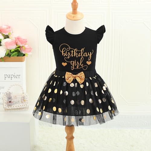 Image of LYSMuch Girls Birthday Outfit Birthday Girls Shirt Princess Tutu Tulle Skirt