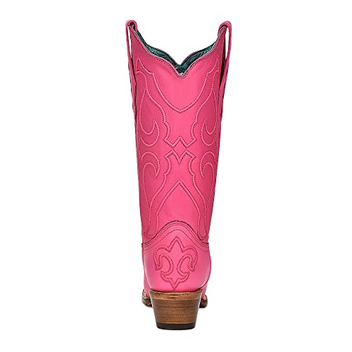 Image of Corral Boots Womens Embroidered Snip Toe Western Cowboy Boots Mid Calf Mid Heel 2-3 inch