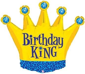 Amazon Com Birthday King Crown 36 Inch Mylar Birthday Balloon Home Kitchen