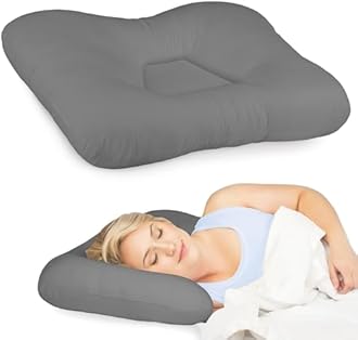 Core Products Tri-Core Cervical Support Pillow – Gentle (Medium Firmness) Orthopedic Neck Pillow for Pain Relief, Back and Side Sleepers – Ergonomic Contour Pillow – Assembled in USA, Midsize, Gray