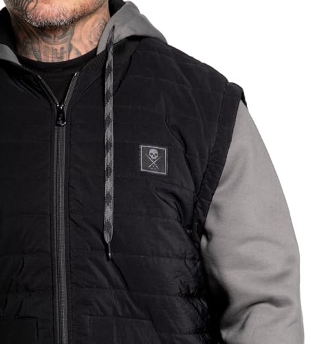 Sullen Men's Double Down Tattoo Lifesyle Outdoor Long Sleeve Nylon and Fleece Hooded Jacket2