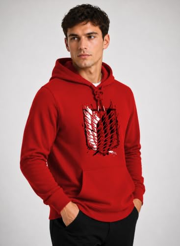 Image of ADRO Mens Abstract Graphic Hoodie | 320 GSM Cotton Poly Fleece | Regular Fit Contemporary Artistic Sweatshirt for Winter & Streetwear