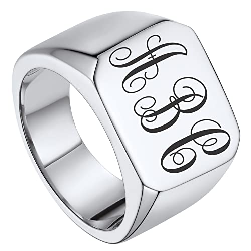 ChainsHouse Screw Band Biker Ring for Men Women, Black Metal/18K Gold Plated Stainless Steel Jewelry Hexagon Geometric Ring, Size 7-14(with Gift Box) a-Steel 7