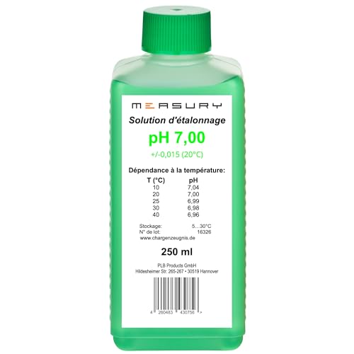 Measury Solution d'étalonnage pH 7.00, fabriquée en Allemagne – Solution tampon pH 250 ml,...