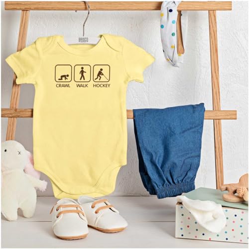 Brisco Brands Crawl Walk Hockey Street Sign Humor Baby Romper Boys or Girls3