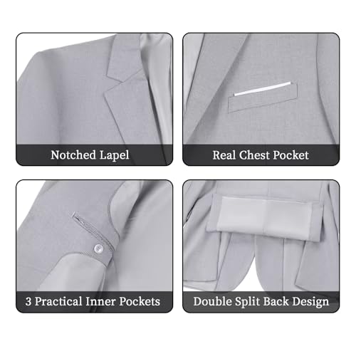 Light Grey Men's Casual Sport Coat - Business Blazer for Men - XXL4