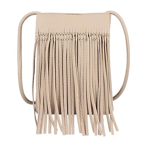 Hoce Women’s Leather Fringe Messenger Bag Mini Coin...