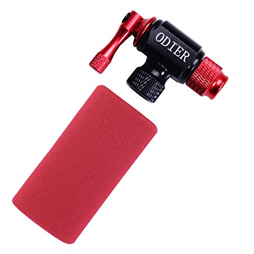 ODIER CO2 Inflator CO2 Pump for Bike Tires Compatible with Presta and Schrader Bicycle Valve Antifreeze Cartridge Cover Included (Rod Switch)