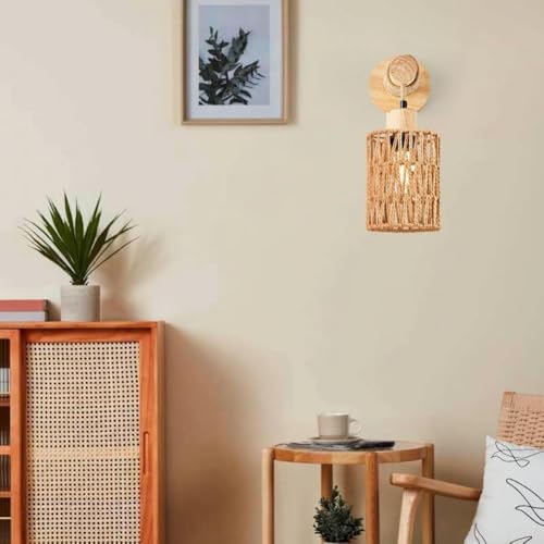 Tête de lit en corde de rotin style campagnard chic pour chambre à coucher Modèle B
