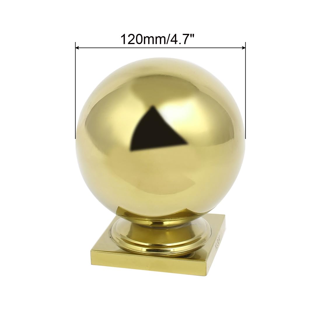 sourcing map 80mmx80mm Sfera Cappuccio Superiore 201 in Acciaio Inox Dorato per Scale Recinzioni Newel palo