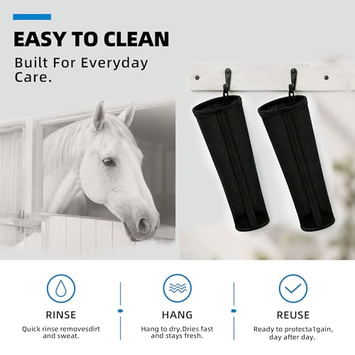 Fly Boots for Horses Set of 4, Breathable Mesh Horse Fly Boots with Support Stays, Adjustable Hook and Loop Closure, Helps Reduce Fly Bites & Stomping, Horse Leg Wraps for Pasture Turnout - Image 8