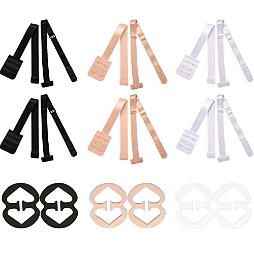 6 Pieces Low Back Bra Converter Women's Backless Bra Strap Extender Adjustable Bra Strap Converter 6 Pieces Bra Racerback Converter Strap Clips for Backless Clothing