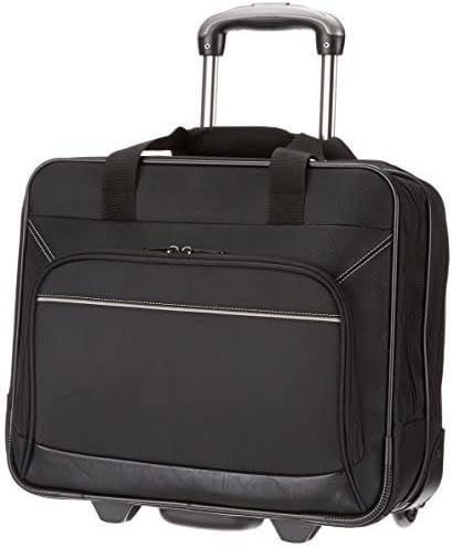 Amazon Basics Laptop bag with quick-rolling wheels and easy-access front pocket - fits Laptops up to 16 inch (40 cm)