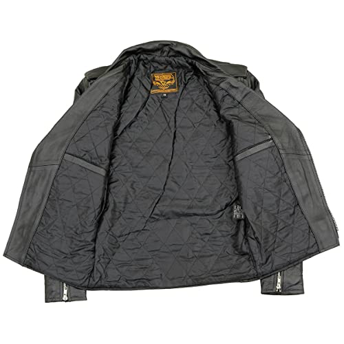 Milwaukee Leather Youth Size Classic Style Black Police Biker Leather Jacket LKY19504