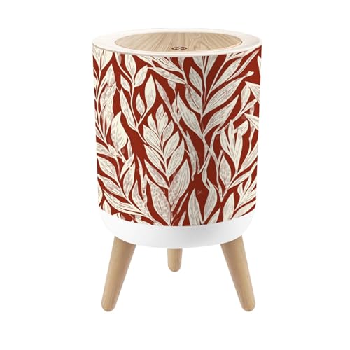 Caneca de basura pequeña con tapa color rojo y blanco 1.8 gal