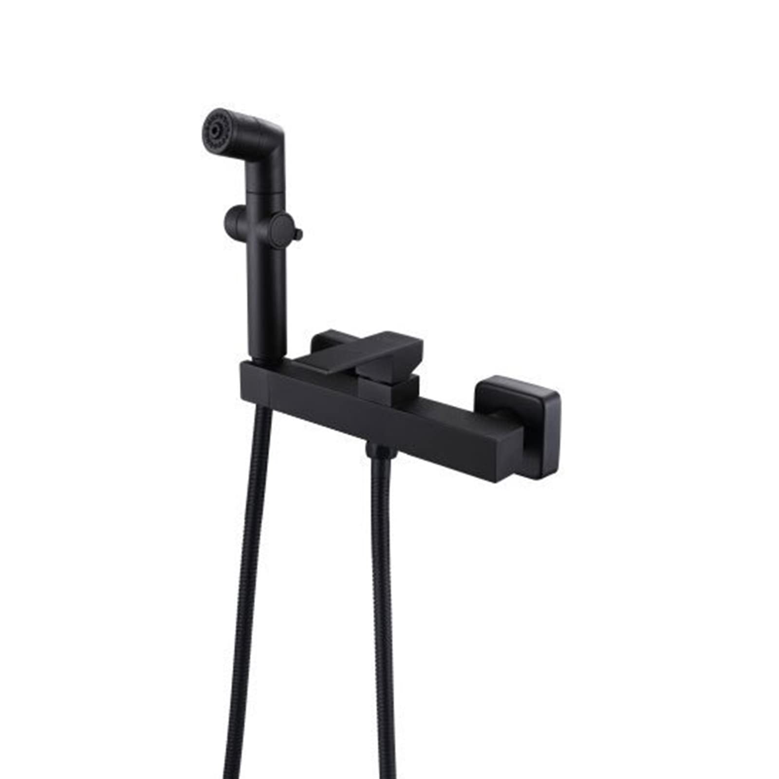 Kit bidet mitigeur eau chaude et froide avec douchette noire double jet WC