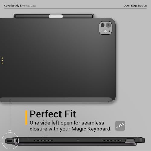 MAGEASY CoverBuddy Lite for M3/M2 iPad Air 11” (2024-2025) - iPad Air Case Compatible with Magic Keyboard, with Apple Pencil Pro Pencil Holder - Black