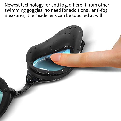 Nova tecnologia de óculos de natação míope anti-nevoeiro, óculos de natação míope para homens adulto