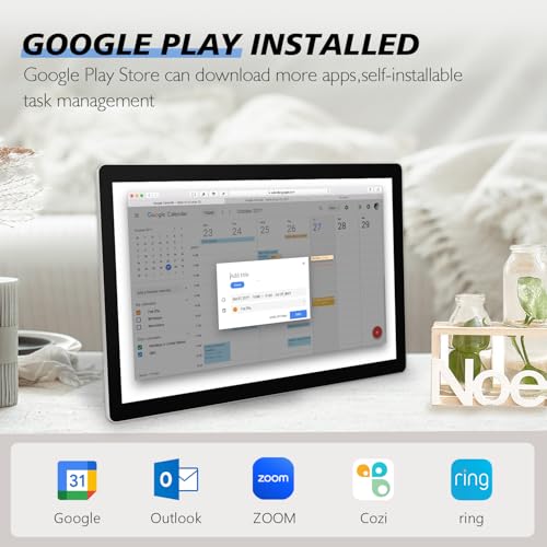 TouchWo 15.6 to 27 inch Touchscreen Digital Calendar & Wall Planners, Smart Whiteboard Calendar for Chore Chart & Work Schedule, Built in Speakers and Camera, Include Wall Mount & Desk Stand (21.5-inch) — view 4