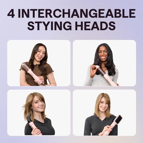 Image of Wavytalk Hair Dryer Brush Set, Air Sculpt 4-in-1 Hot Air Brush Set, Multi Hair Styler for Salon Blowouts, Smooth Curls, Volumizing and Straightening, Sleek and Less Frizz, Pink
